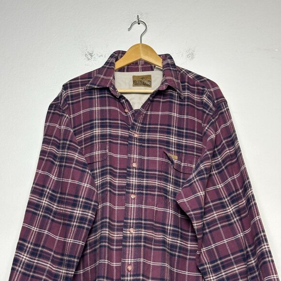 VTG Redhead Flannel Plaid Gorp Button Up Shirt Men XXLT Red Black Gorp 90s Fall - Picture 5 of 11